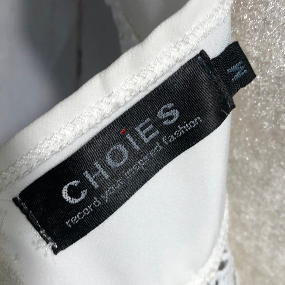 CHOIES  WAIST LACE OFF WHITE SLEEVELES MINI DRESS SIZE M - Picture 8 of 8